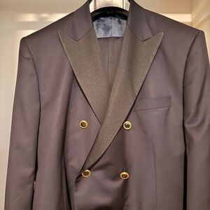 Ermenegildo Zegna fabric Saks 5th Avenue Navy and Black Double-Breasted Tuxedo